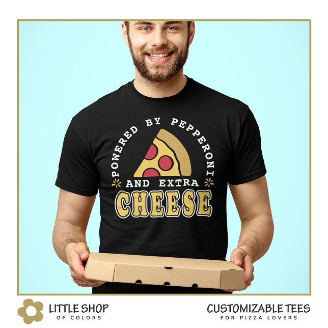 T-shirt Alimenté par les amateurs de pizza pepperoni et fr (Créateur téléchargé)