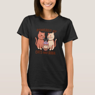 T-shirt Alimenté par les chats et le Bubble Tea Boba pour