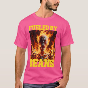 T-shirt Alimenté Par Les Haricots Drôle Cringe Dur Skeleto