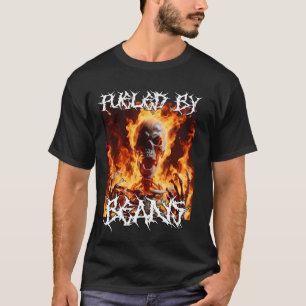 T-shirt Alimenté Par Les Haricots Drôle Cringe Dur Skeleto