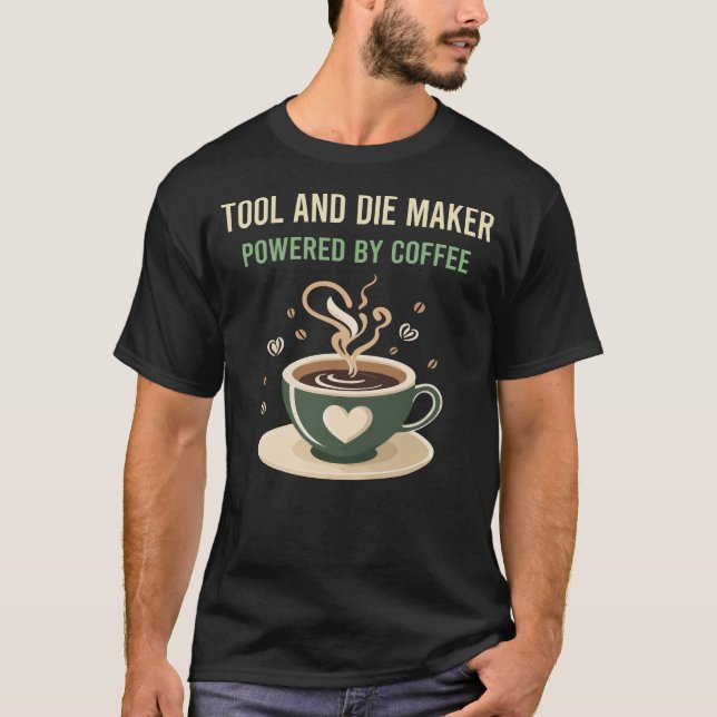 T-shirt Alimenté par l'outil de café et la machine à mouri (Devant)