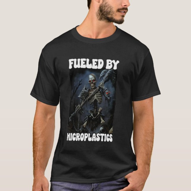 T-shirt Alimenté Par Microplastique Cringe Squelette 1 (Devant)