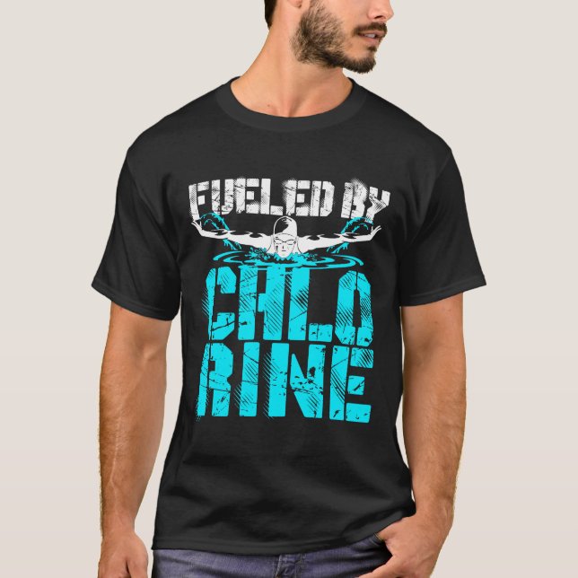 T-shirt Alimenté par Piscine à Chlorine (Devant)
