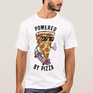 T-shirt Alimenté Par Pizza, Amour À La Pizza De Style Rétr