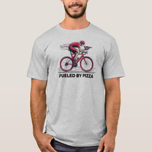 T-shirt Alimenté Par Pizza Cyclist