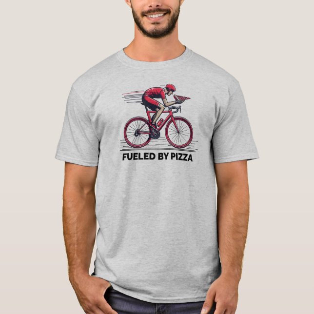 T-shirt Alimenté Par Pizza Cyclist (Devant)