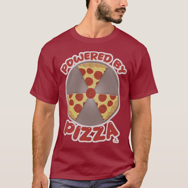 T-shirt Alimenté Par Pizza Drôle Slogan De Nourriture (Devant)