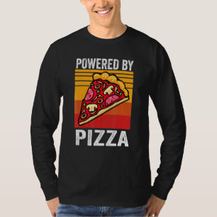 T-shirt Alimenté Par Pizza Italienne Nourriture Hommes Fem