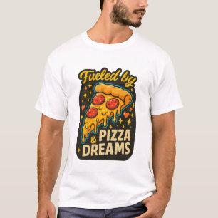 T-shirt Alimenté par Pizza & Rêves — Tranche de Pepperoni