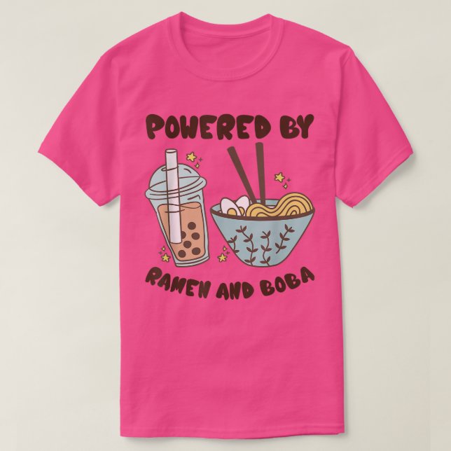 T-shirt Alimenté Par Ramen Et Boba Thé Anime Japonais Alim (Design devant)