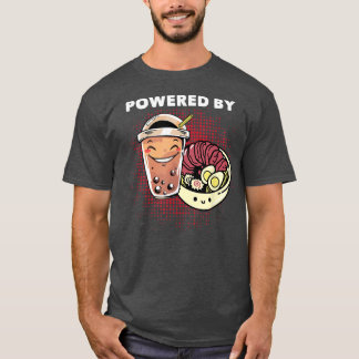 T-shirt Alimenté par Ramen Noodles Soupe et Boba Kawaii No