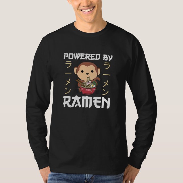 T-shirt Alimenté Par Ramen Sweet Monkey Mange Ramen (Devant)