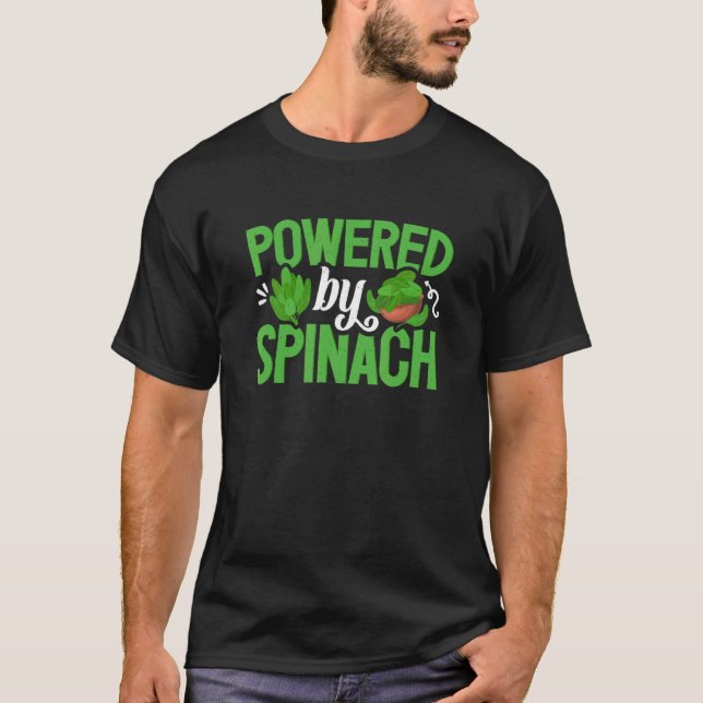 T-shirt Alimenté Par Spinach Vegan Légume végétable fermie (Devant)