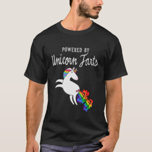 T-shirt Alimenté Par Unicorn Farts Rainbow Unicorn Farting