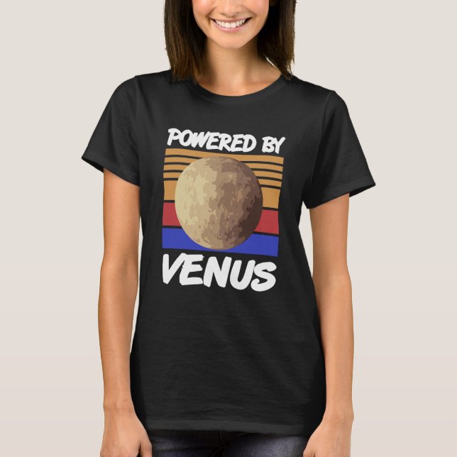 T-shirt Alimenté par VENUS Retro Solar System Planet Desig (Devant)
