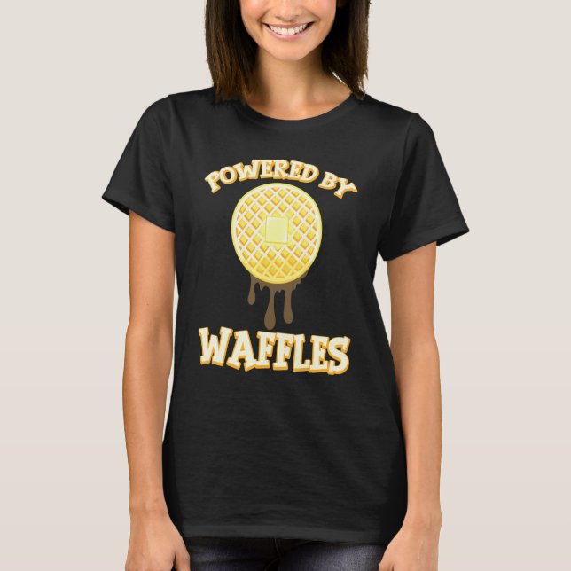 T-shirt Alimenté Par Waffles Sirop D'Érable Waffle De Cuis (Devant)