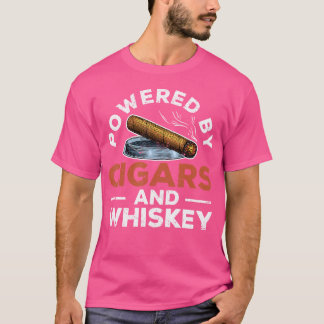T-shirt Alimenté Par Whiskey Et Cigars Fumer Cigar Drôle