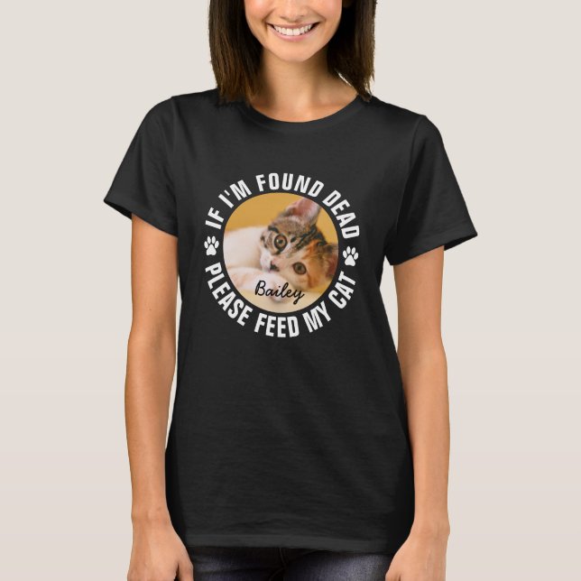 T-shirt Alimenter Mon Chat Funny Humour foncé (Devant)