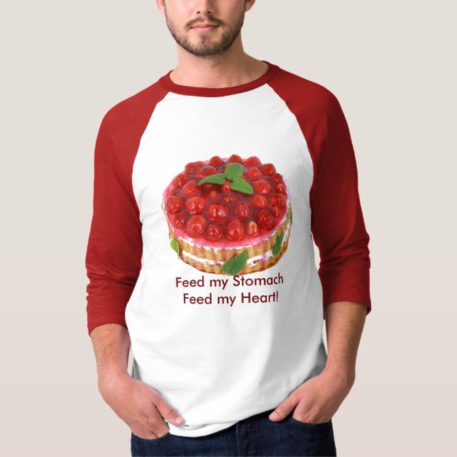 T-shirt Alimenter mon estomac avec chemise à gâteau (Devant)