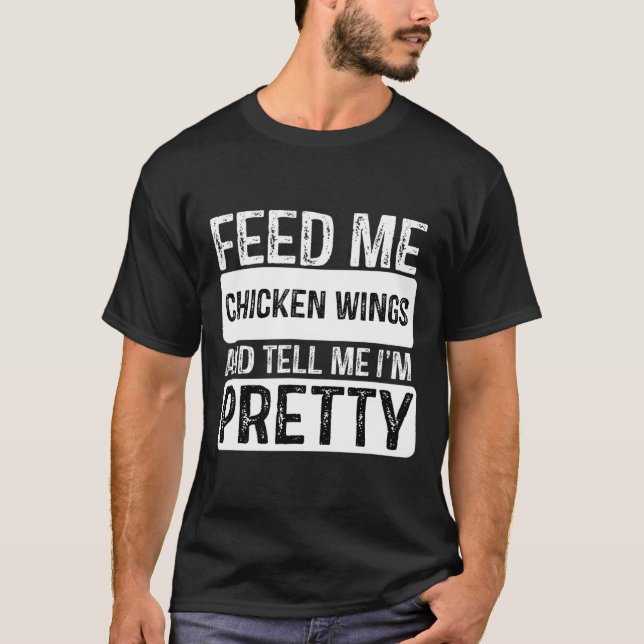 T-shirt Alimentez-Moi Des Ailes De Poulet - Bbq Lover Fume (Devant)
