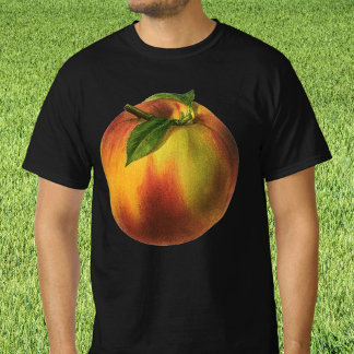 T-shirt Aliments Anciens Fruits, Pêche Biologique Mûre ave