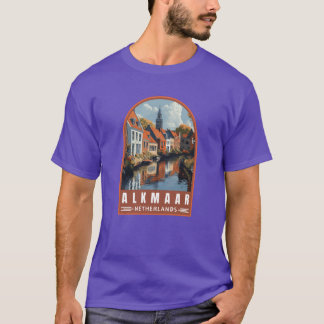 T-shirt Alkmaar en Hollande-Septentrionale Retroravel Art