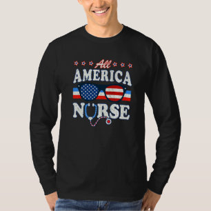 T-shirt All America Nurse Stethoscope Docteur Médicale Lpn