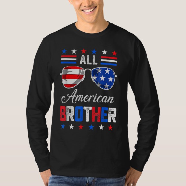 T-shirt All American Big Brother 4th Of July Mens Sunglass (Devant)