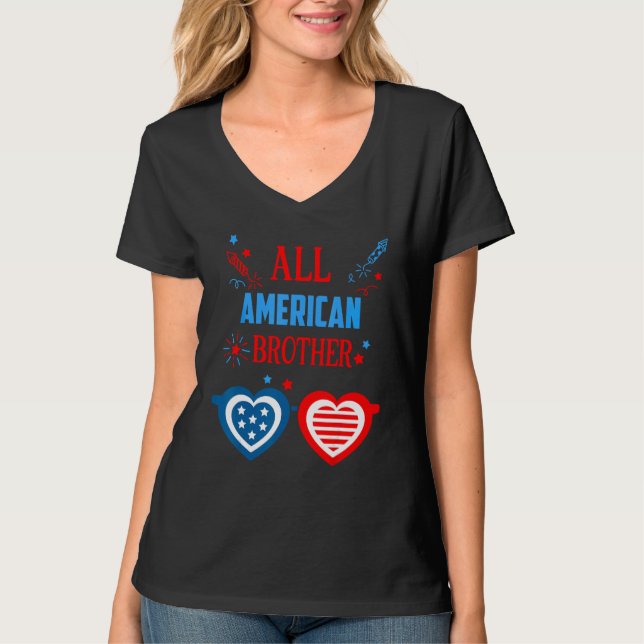 T-shirt All American Brother 4th Of July Memorial Day Matc (Devant)