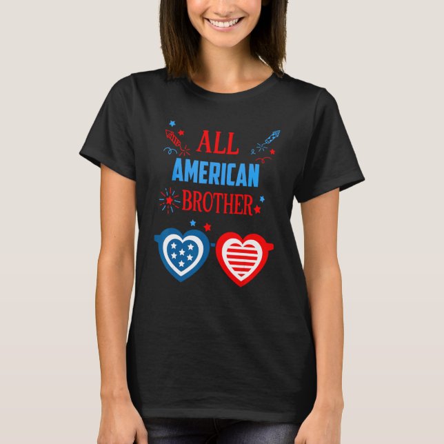 T-shirt All American Brother 4th Of July Memorial Day Matc (Devant)