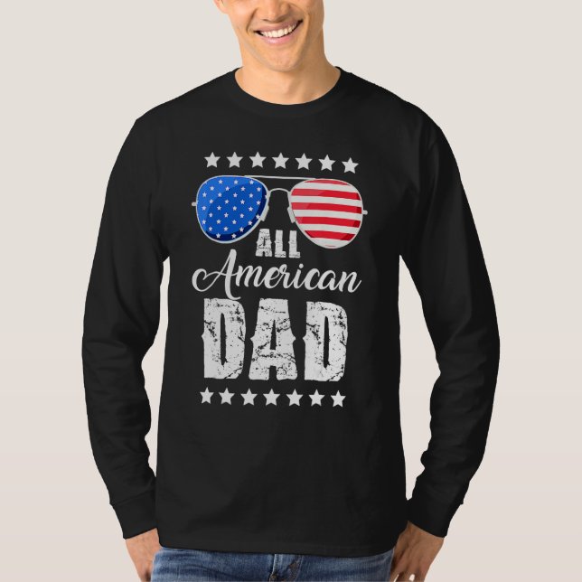 T-shirt All American Dad 4th of July Father's Day Sunglass (Devant)