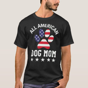 T-shirt All American Dog Mom American Flag Paw Dog Paw