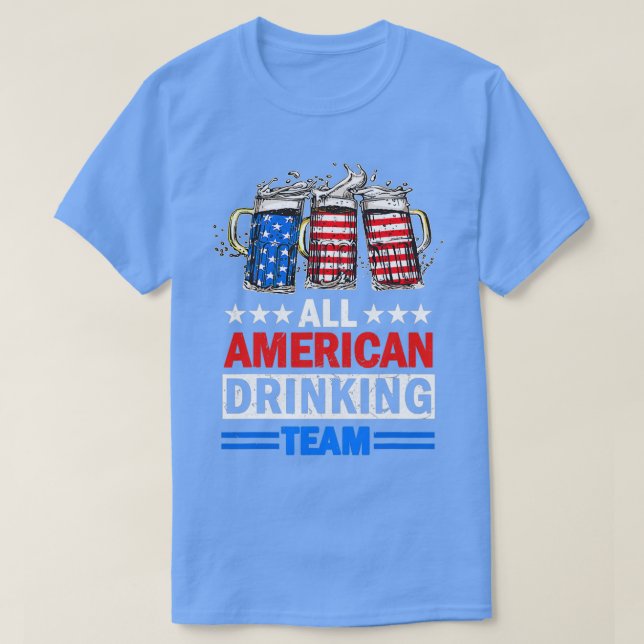 T-shirt All American Drinking Team Us Beer  (Design devant)