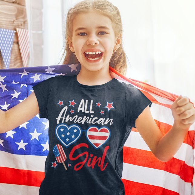 T-shirt All American Girl" 4th of July –  Patriotic Girls! (Créateur téléchargé)