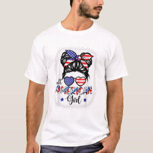 T-shirt All American Girls 4th of July Bleached