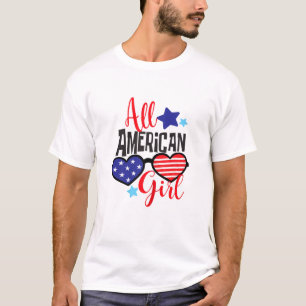 T-shirt All American Girls 4th of July Bleached