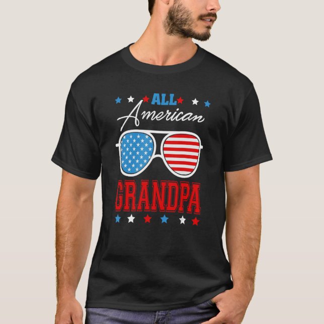 T-shirt All American Grandpa 4th Of July Sunglasses Matchi (Devant)