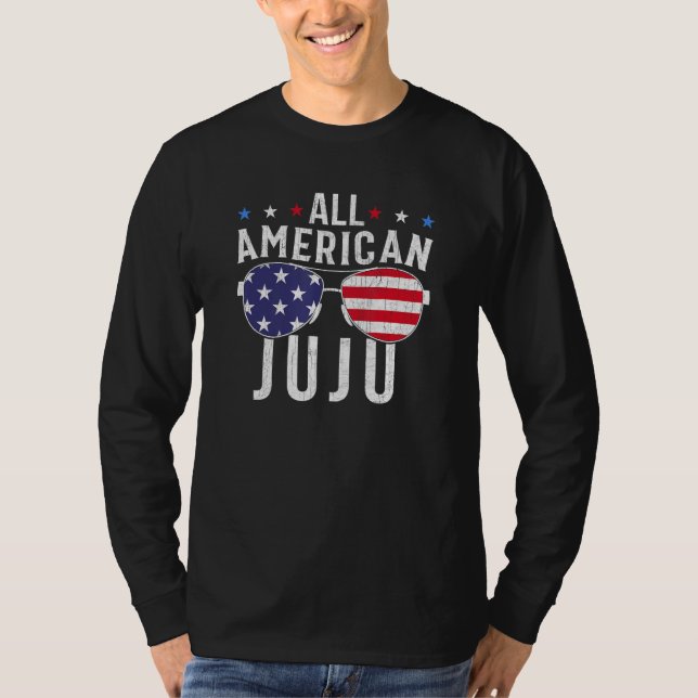 T-shirt All American Juju USA Flag Sunglasses 4th Of July  (Devant)