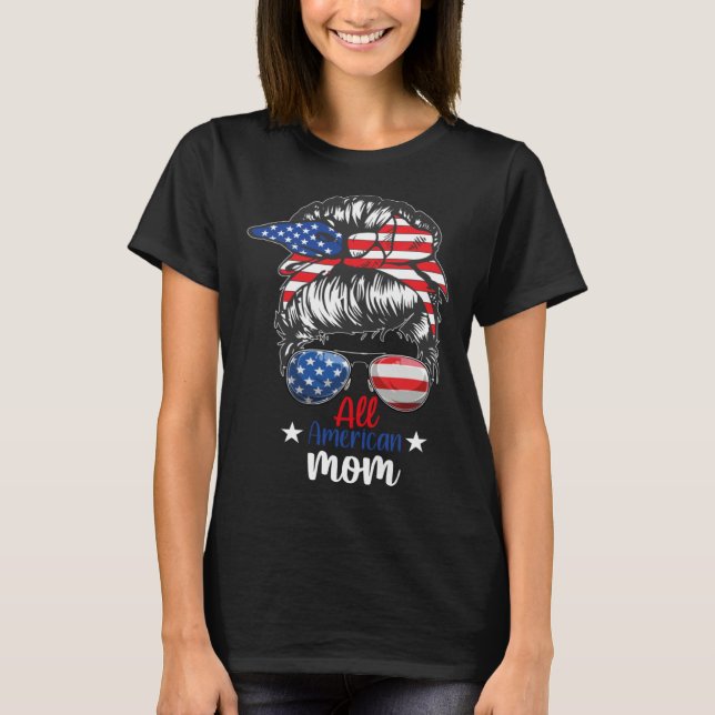 T-shirt All American Mom 4th of July Party (Devant)