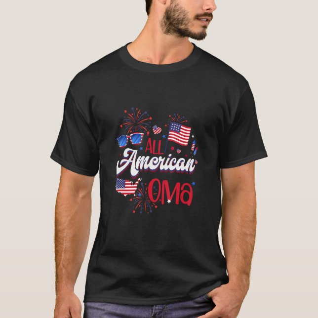 T-shirt All American Oma Women American Flag 4th of July P (Devant)
