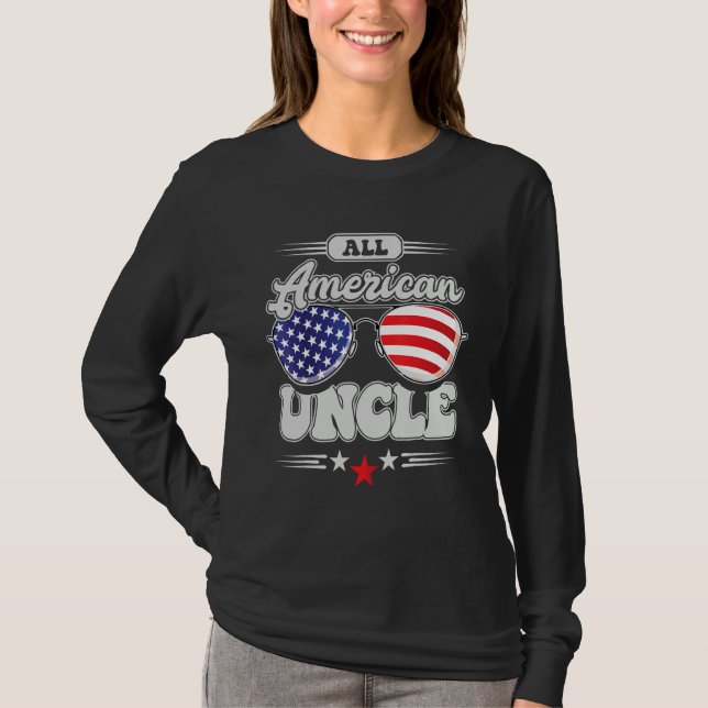 T-shirt All American Uncle 4th Of July Family Matching (Devant)