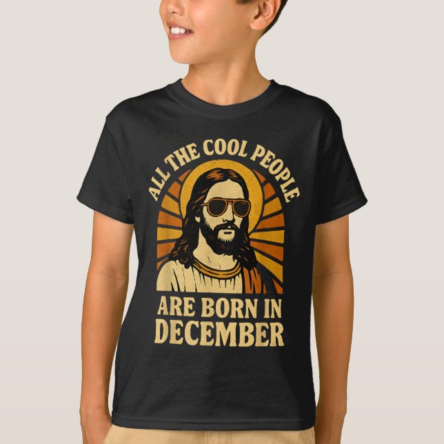 T-shirt All Cool People Are Born In December Birthday  (Devant)