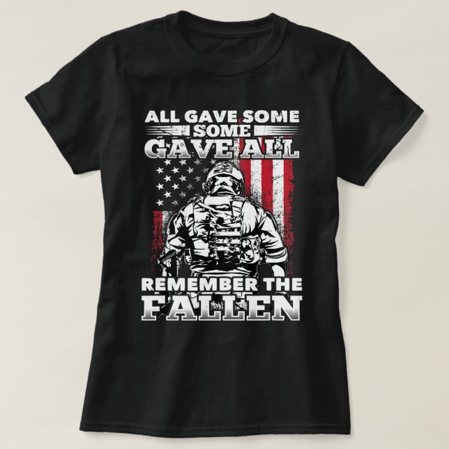 T-shirt All Gave Some Some Gave All Flag Veteran Memorial  (Design devant)