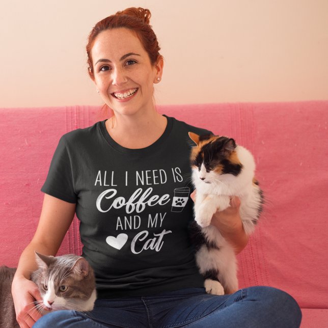 T-shirt All I Need is Coffe and My Cat Funny Cat Lover (Créateur téléchargé)