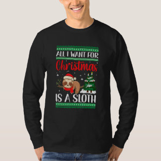 T-shirt All I Want For Christmas Is A Sloth