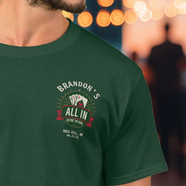 T-shirt “All In Before the Ring” Poker Bachelor Party (Créateur téléchargé)