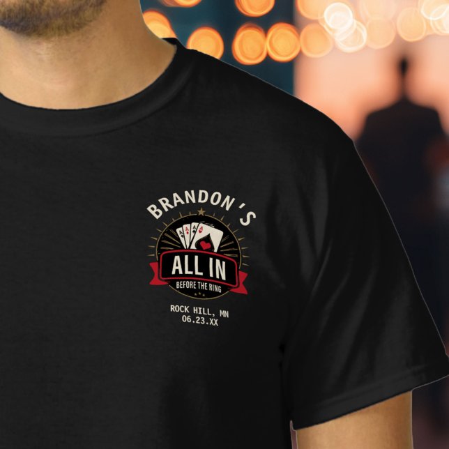 T-shirt “All In Before the Ring” Poker Bachelor Party (Créateur téléchargé)
