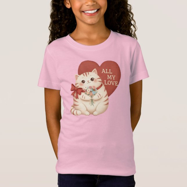 T-Shirt All My Love Tabby Cat (Devant)