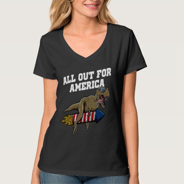 T-shirt All Out for America 4th of July Independence Fourt (Devant)