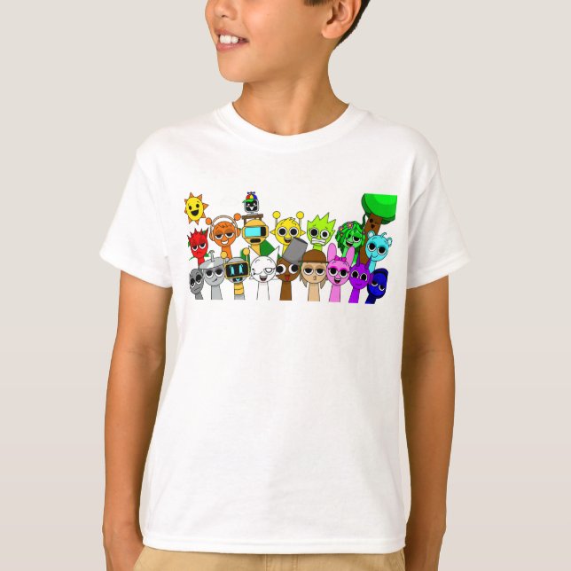 T-shirt All Sprunki Fun Simon Oren Funbot Pinki Wenda  (Devant)